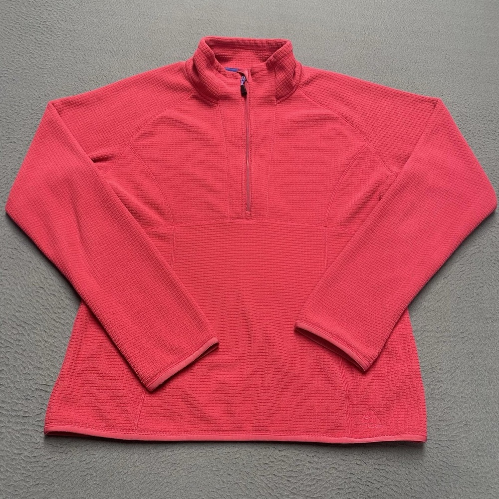 Nike ACG Therma Pullover Mens Medium Pink 1/4 Zip Fleece Outdoor Hiking